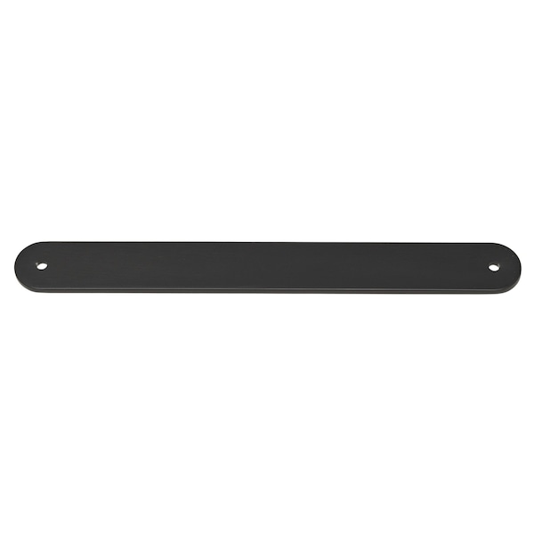 Gliderite Hardware 9-1/2 in. Matte Black Rounded Back Plate 7-9/16 in. Center to Center - 9343-192-MB 9343-192-MB-1 - main